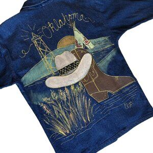 Custom Painted Denim Duster Jacket (NEW)